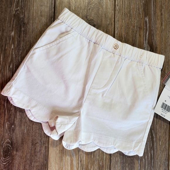 Crown & Ivy Girls Black Chino Scalloped Hem Pull-on Shorts Size 6 - Picture 4 of 7